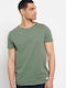 Funky Buddha Ανδρικό T-shirt Khaki Μονόχρωμο