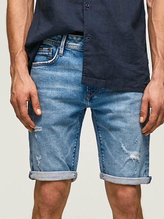 'stanley' Herrenshorts Jeans Blau