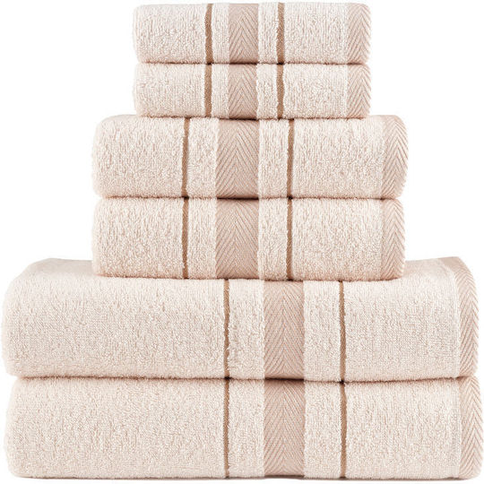 Borea Bath Towel Set 6 Pcs Folio Powder