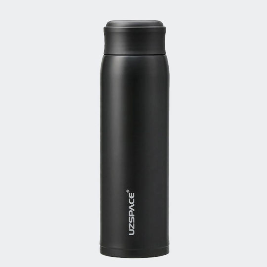Uzspace Bottle Thermos Stainless Steel 500ml Black with Mouthpiece