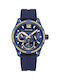 Police Chokery Watch Battery with Blue Rubber Strap