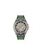 Police Watch Automatic with Green Leather Strap