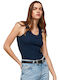 Pepe Jeans Dorina Women's Summer Blouse Sleeveless Navy Blue