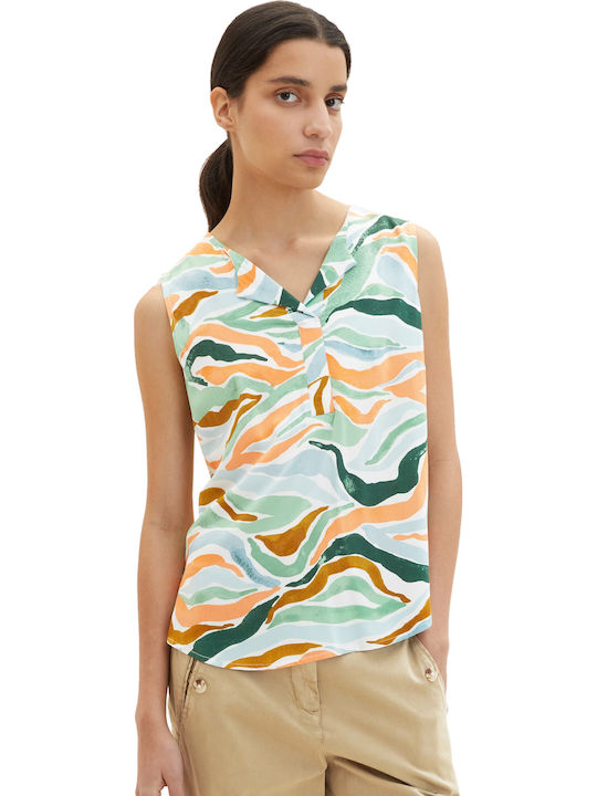 Tom Tailor Women's Summer Blouse Sleeveless wit...