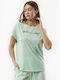 Body Action Γυναικείο T-shirt Πράσινο με Στάμπα