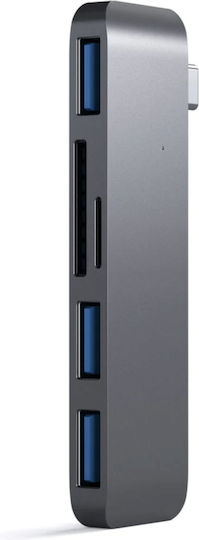 Satechi 3-Port USB 3.0 Hub with USB-C Connection Gray