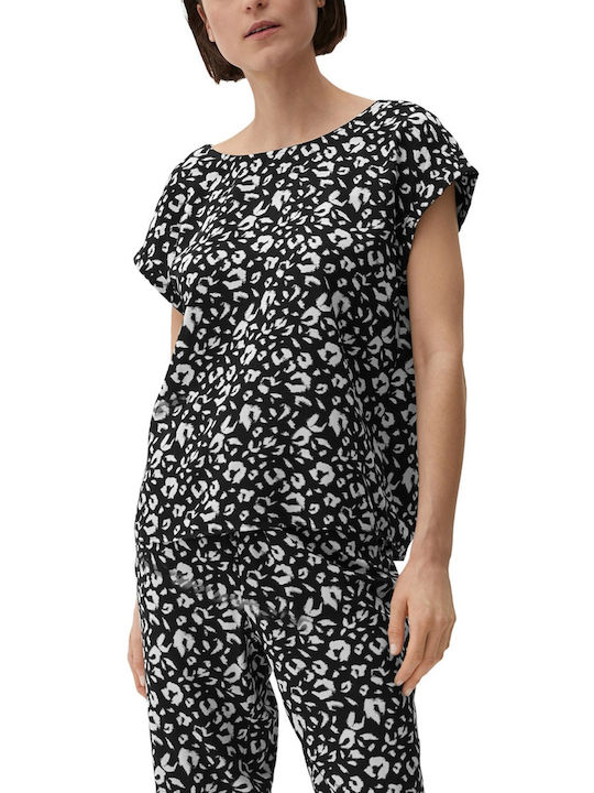 Women's Blouse Short Sleeve Animal Print Multicolour