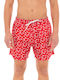 Herren Badebekleidung Bermuda Rot mit Mustern