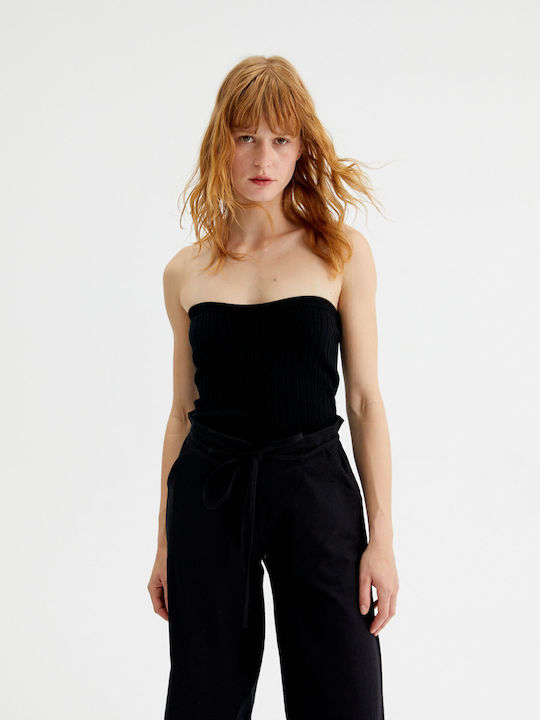 Women's Blouse Strapless Black