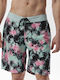 033333 Men's Swimwear Bermuda Turquoise Floral