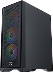 Xigmatek Lux S Gaming Midi Tower Κουτί Υπολογιστή με Πλαϊνό Παράθυρο και RGB Φωτισμό Μαύρο