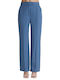 4tailors Women's Fabric Trousers with Elastic in Relaxed Fit Blue