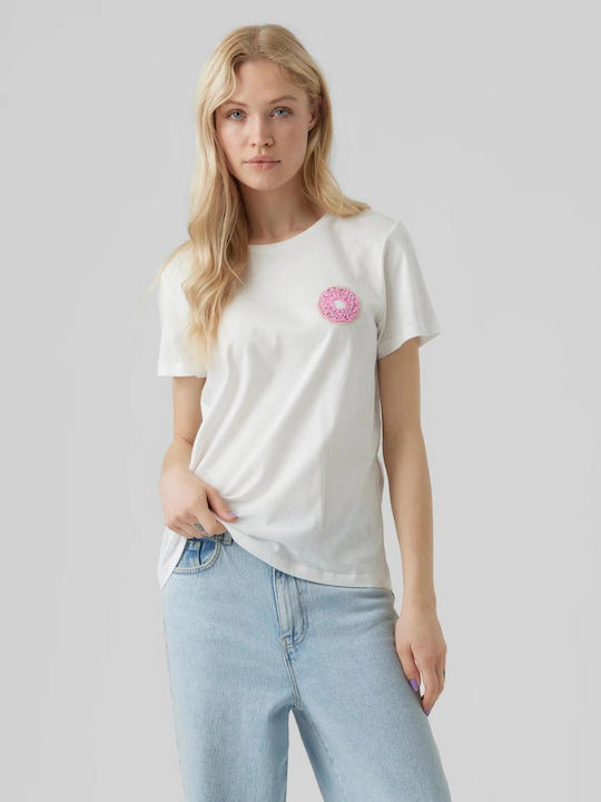 Vero Moda Women's T-shirt Snow White / Donut