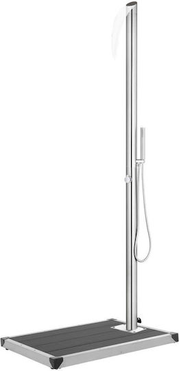 vidaXL Pool Shower 62x5cm Silver