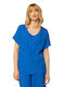 Derpouli Women's Summer Blouse Short Sleeve Blue