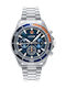 Herrenuhr 44mm Chronograph Batterie mit Silber rostfreiem Stahlarmband