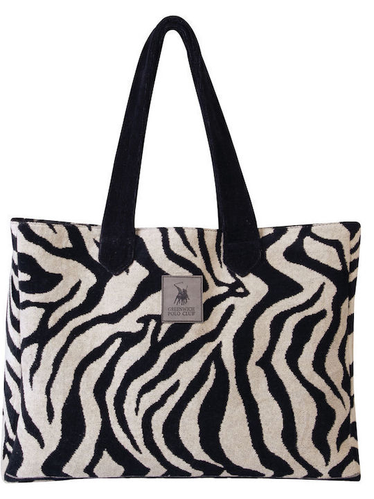 Greenwich Polo Club Fabric Beach Bag with Cosmetic Bag Animal Print
