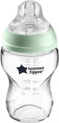 Tommee Tippee Glass Bottle Closer to Nature with Silicone Nipple for 0+, 0+ m, months Green 250ml 1pcs