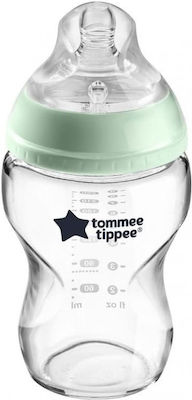 Tommee Tippee Glass Bottle Closer to Nature with Silicone Nipple for 0+, 0+ m, months Green 250ml 1pcs