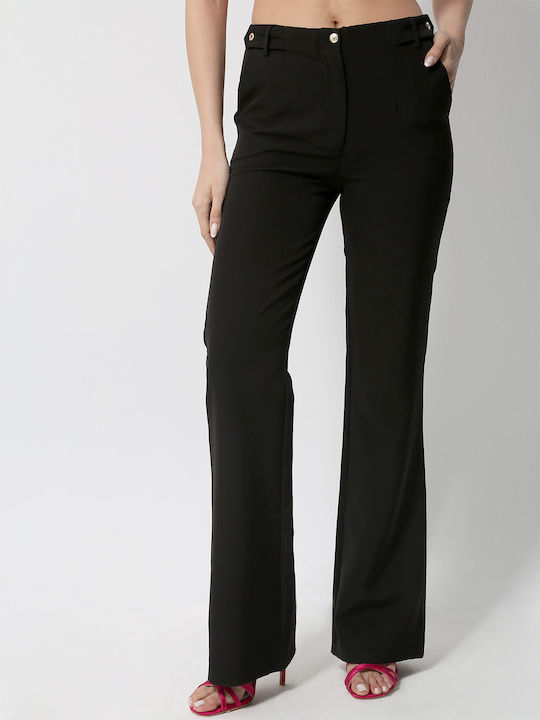 Tresor Women's Fabric Trousers Flared Black