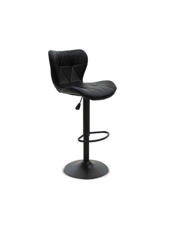 Coozy Collapsible Bar Stool with Backrest Padded with Artificial Leather Black 46x47x90cm
