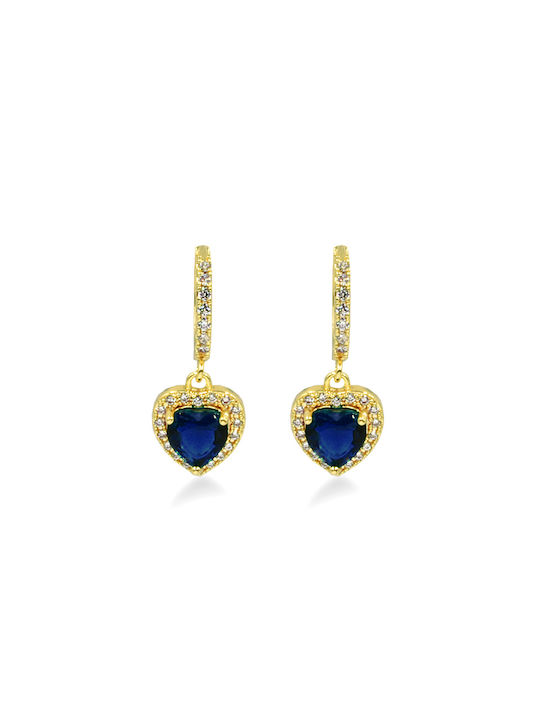 Awear Amore Gold pendant earrings - Blue