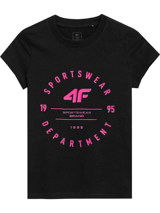 4F Παιδικό T-shirt Μαύρο