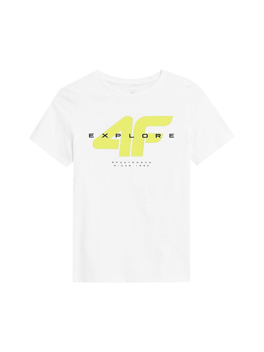 4F Παιδικό T-shirt Λευκό