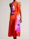 Ted Baker Immia Καλοκαιρινό Midi Φόρεμα για Γάμο / Βάπτιση Πορτοκαλί
