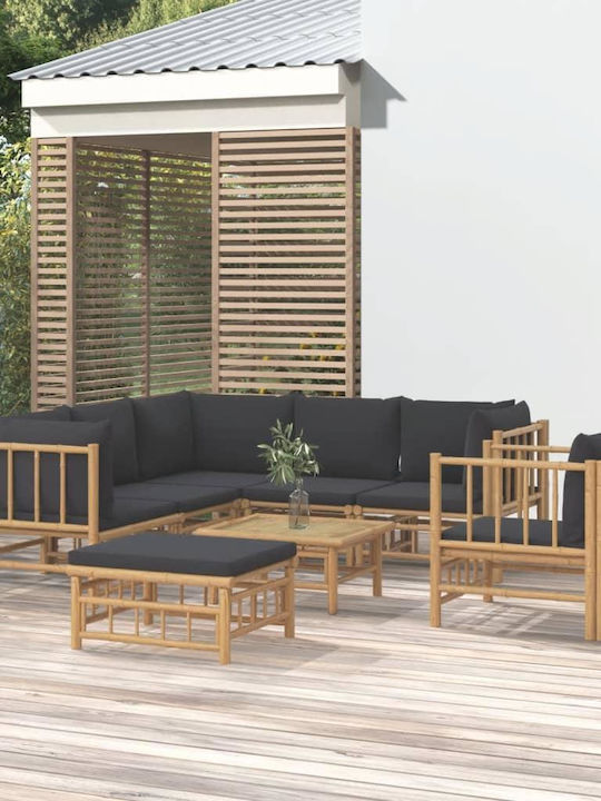 Set Cameră De Zi Pentru Exterior 8 Piese Gri În...