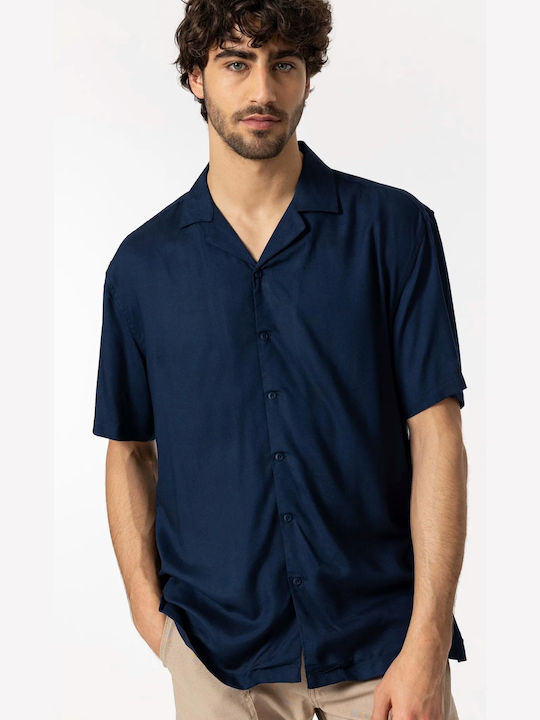 Ανδρικό κοντομάνικο πουκάμισο Relaxed Fit TIFFOSI 10049978 NAVY