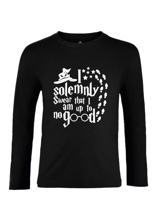 Kids Long Sleeve Unisex "Harry Potter I Solemnly Swear That I Am Up To No Good" Black