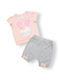 Baby-Set "Hase" Lachs/Grau