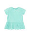 Short-sleeved blouse with lace BLUE CCG2402141