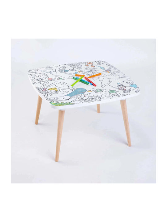 Βυθός Kids Table for Painting made of Wood Multicolour