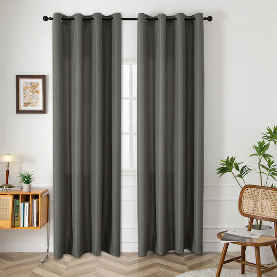 Beauty Home Perdea Cu Capse Effect 8443 Antracit 140x270cm