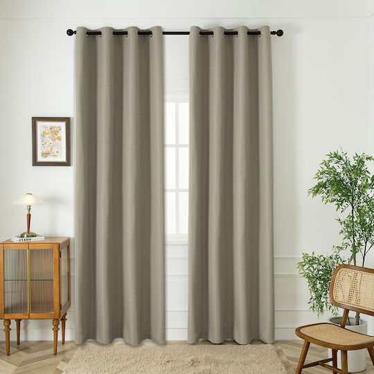 Beauty Home Verdunkelungsvorhang mit Grommets Sand 140x270cm