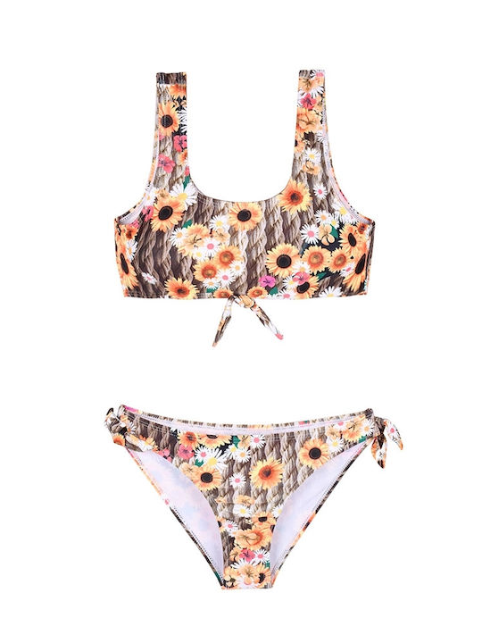 Children's Swimsuit Bikini Set Floral Yellow