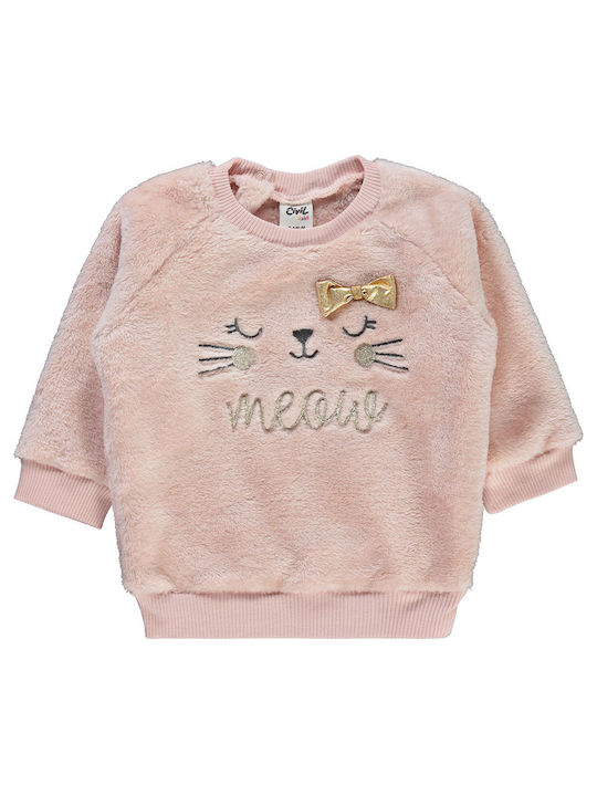 Baby top with salmon kittens for girls (6-24 months)