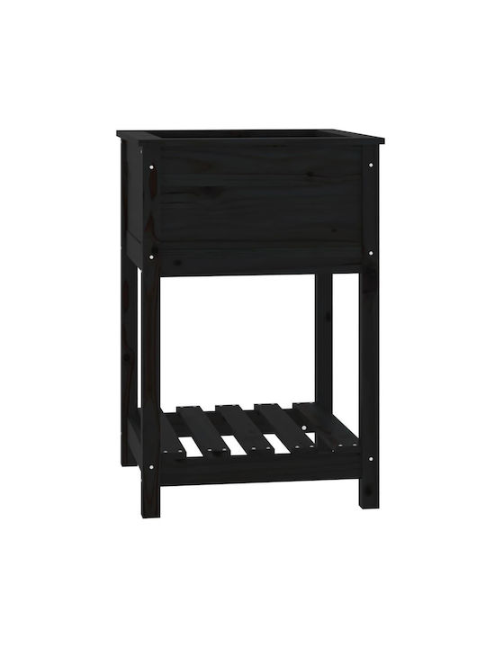 vidaXL Кутия за саксии Дърво Черен 54x54x81см.
