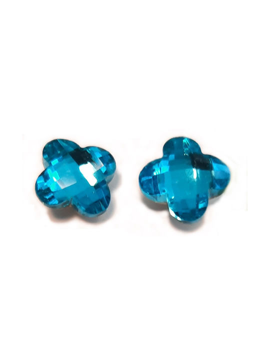 Le Bijoux Vert Hypoallergenic Blue Cross Crystal Steel Earrings