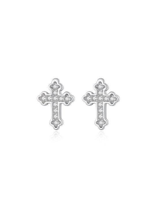 Cross Earrings Silver Made of Silver 925