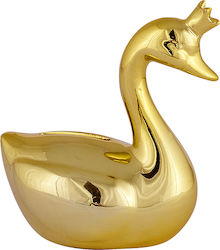 Button ring Piggy bank Swan Gold