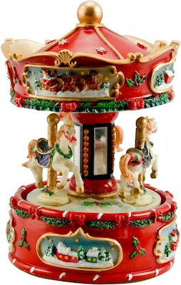 Red Carousel Musical Rotating