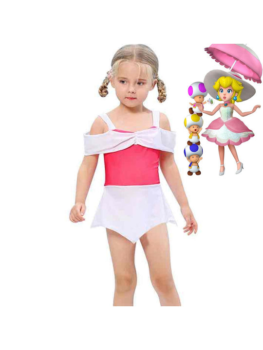 Costum de baie Princess Peach - Super Mario - Alb