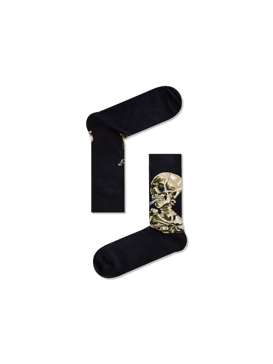 Cotton men's socks black Skull