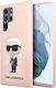 Karl Lagerfeld Ikonik Umschlag Rückseite Silikon Rosa (Galaxy S23 Ultra)