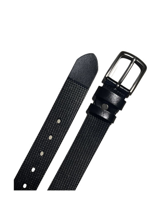 7015-BLACK MEN'S LEATHER BELT FEDERICO