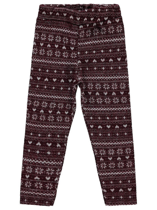 Children's leggings jacquard bordeaux for girls (2-6 years)