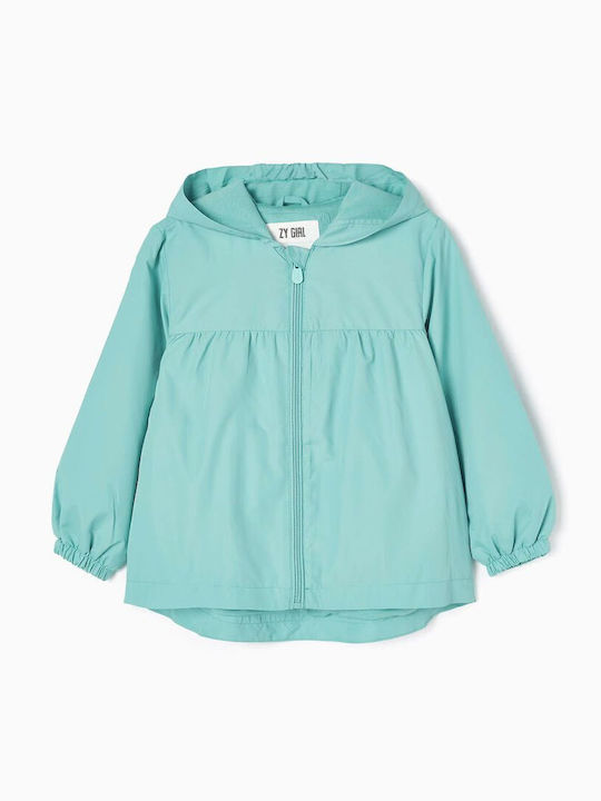 Kids' Casual Jacket Short Windproof with Hood Turquoise